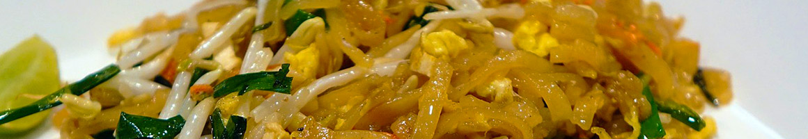 Eating Asian Fusion Thai at Kwan Thai restaurant in Pearl River, NY.